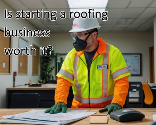 a roofing contractor in the office