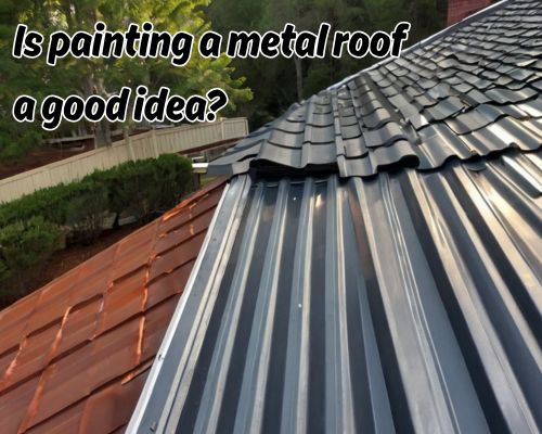 Roof freshly painted with clean strokes.
