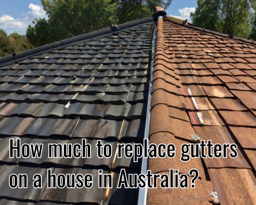 Newly installed gutter on roof.