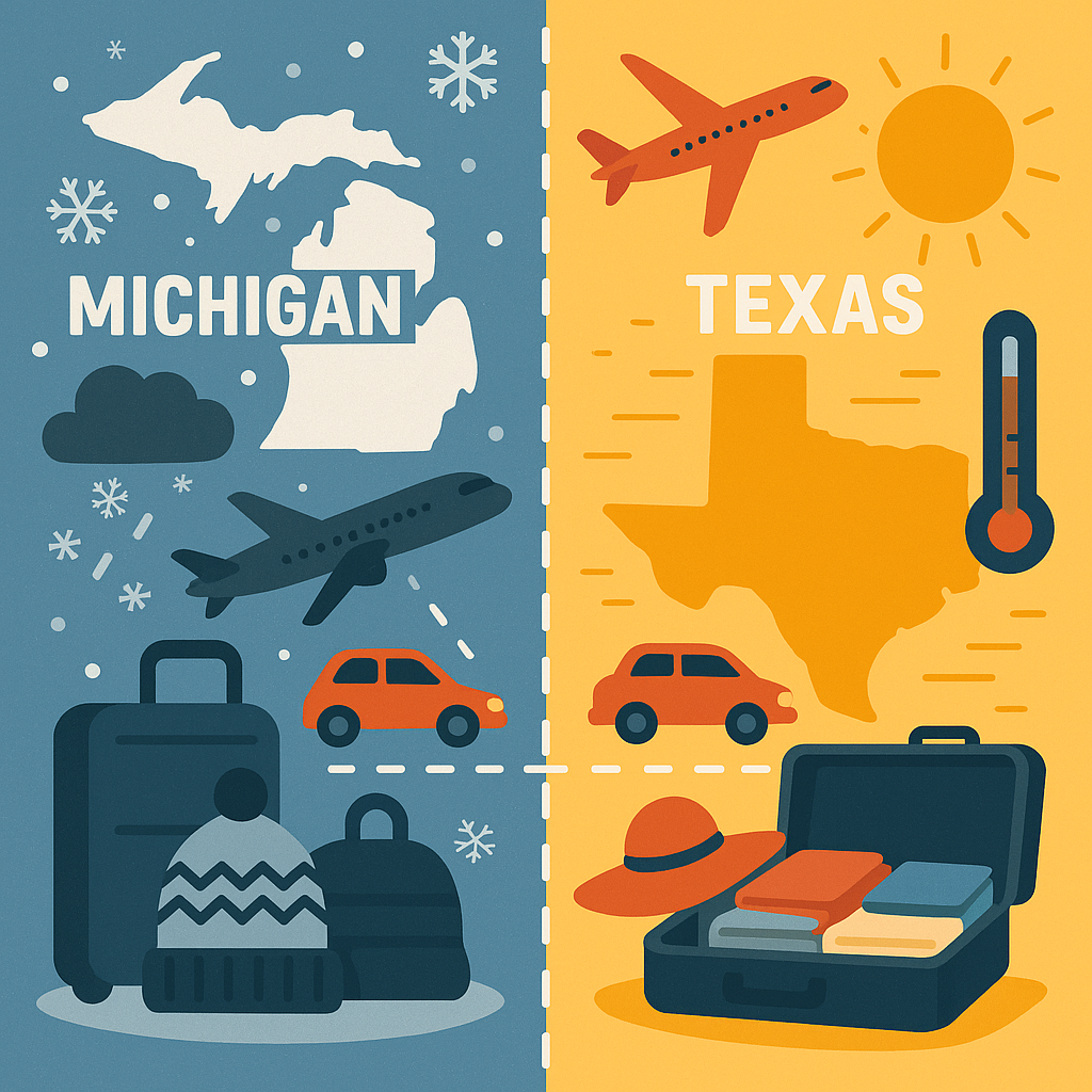 Michigan to Texas